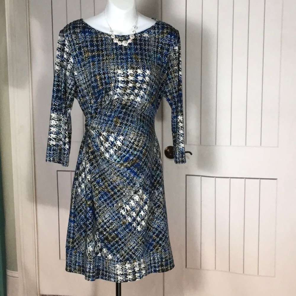 MOTHERHOOD MATERNITY BLUE/WHITE DRESS DRESS  XL